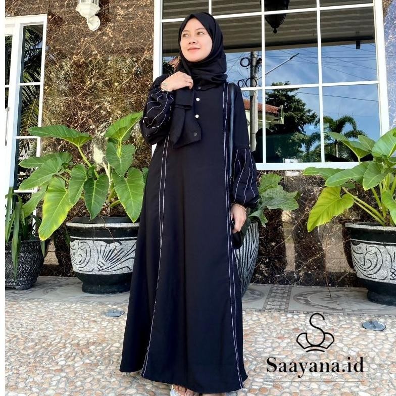Gamis Abaya Remaja Safiya Muslim Tuey Merian Jetblack Dress Gamis Abaya Remaja