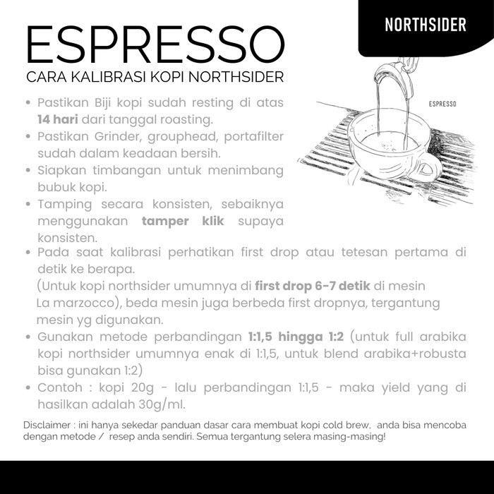 

Northsider Kopi Arabika North Blend Coffee For Espresso 1Kg