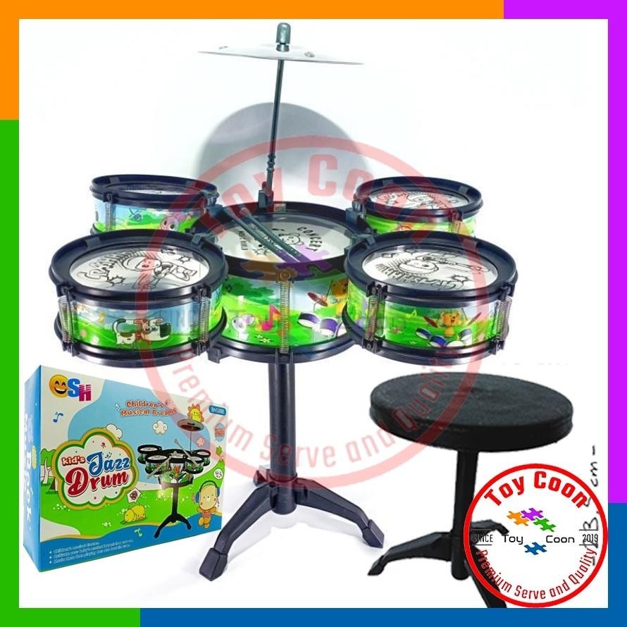 BisaCod Mainan Alat Musik Anak Drum Anak Drum Anak / Drum Set Mini Anak / Mainan Drum Set / Mini Jaz