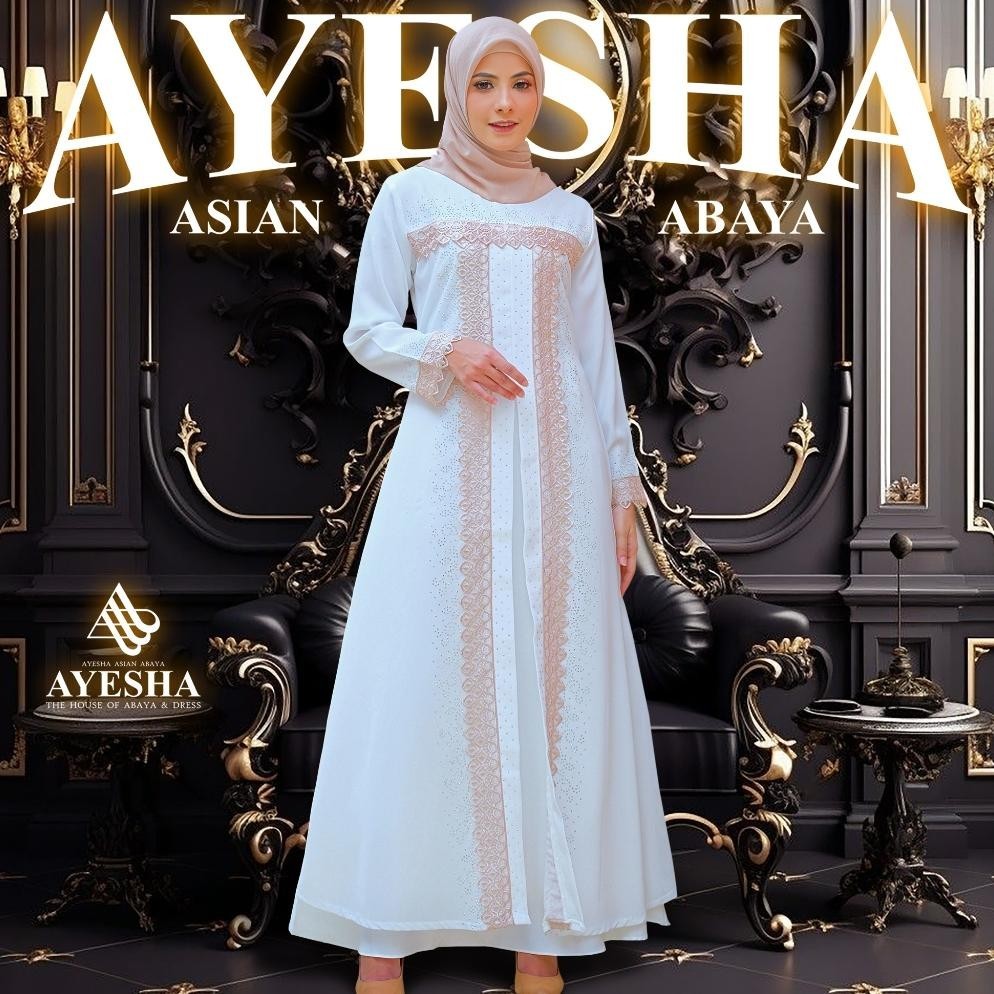 Gamis Abaya Remaja Ayesha Putih Putih Tuey Arab Tui Dress Muslim Gamis Abaya Remaja