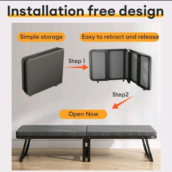 

Ranjang Lipat Folding Bed Hitam Kokoh Berkualitas