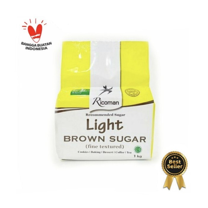 

Ricoman Light Brown Sugar 1 Kg Ricoman Gula Tebu Merah 1Kg