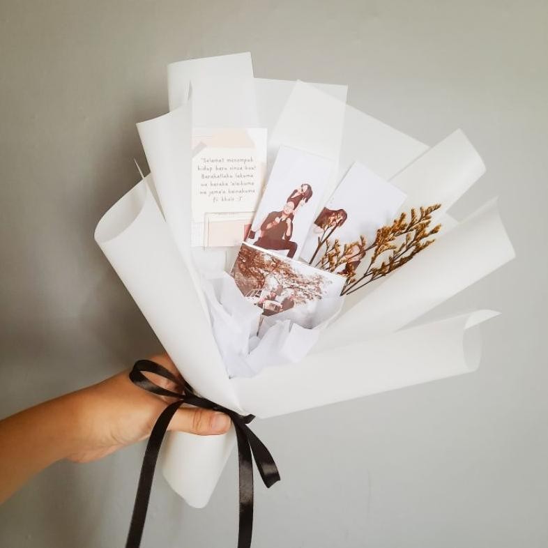 Photo Dry Flower Bouquet Buket PC Card / Buket Bunga Foto