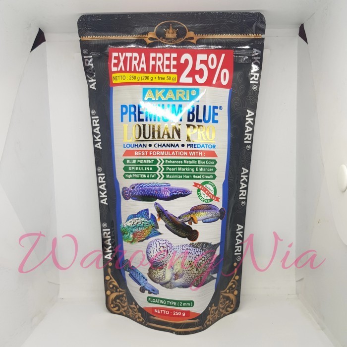 AKARI PREMIUM BLUE LOUHAN 250GR PELET IKAN CHANNA KOI 250 GRAM