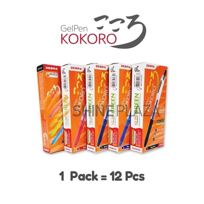 

jg-8 LUSINAN Pulpen Gel Kokoro 0.5mm - Bolpen Pena Gel Warna Zebra 0,5 mm Terlaris