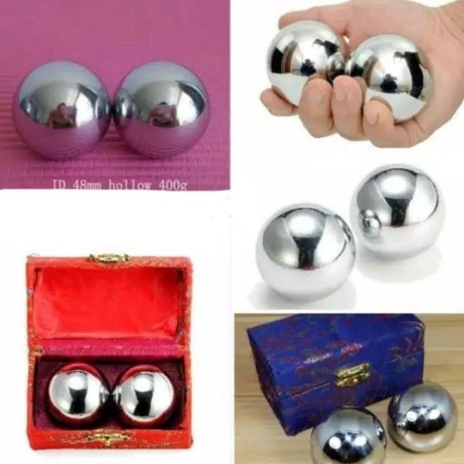 Bola Terapi Tangan Kesehatan Stainless Steel Magnet 5Cm Chawee8