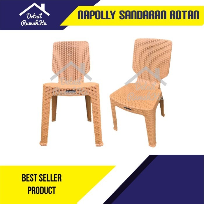 Ready Stok - Kursi Rotan Plastik Napolly Sandaran Termurah
