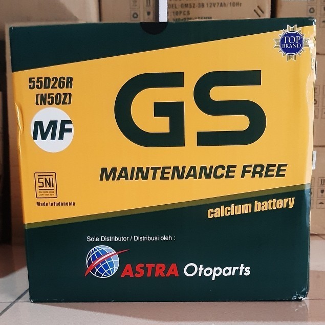 Accu / Aki Mobil Truk Fuso Gs Astra Mf N50Z / 55D26R Aki Kering