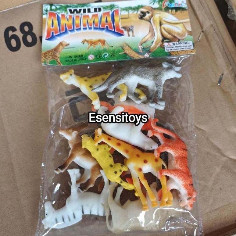 Mainan Hewan Hewanan 12Pcs Wild Animal Bahan Karet / Mainan Hewan Karet / Mainan Anak Hewan