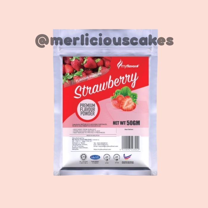 Strawberry Flavour Powder My Flavor Perisa Makanan Bubuk Halal