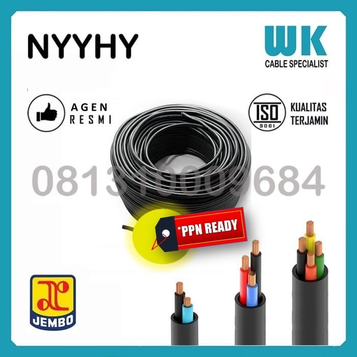 Kabel Serabut Eceran/ Meteran ,Jembo,Nyyhy 2X1,5 Mm/ Nyyhy 2X1.5 Mm