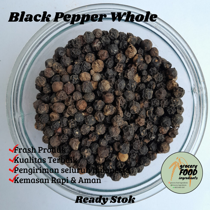 

Bla Pepper Whole / Lada Hitam Utuh Merica Hitam Biji Grade A 500Gr