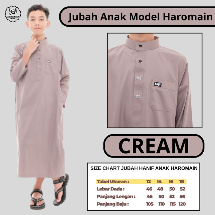Jubah Anak Remaja Pria Baju Gamis Laki Model Haromain Haramain Hanif