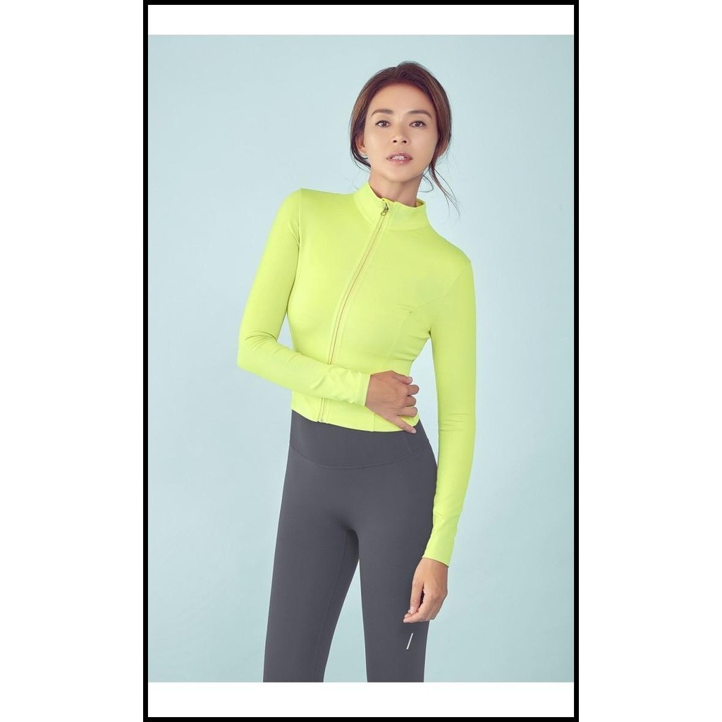 JACKET SPORT FITNESS SEPEDA MOCK NECK CROP