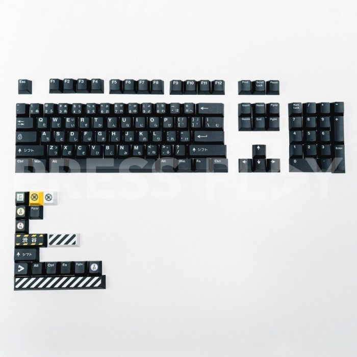 Press Play Shibuya PBT Keycaps Japanese Root 120 Set Cherry Profile K01