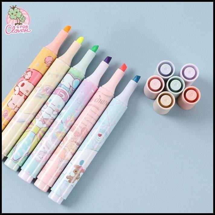 

HOT DEAL CUTE CHARACTER HIGHLIGHTER SET 6 PCS WARNA WARNI PINK BIRU HIJAU ORANG !!!!