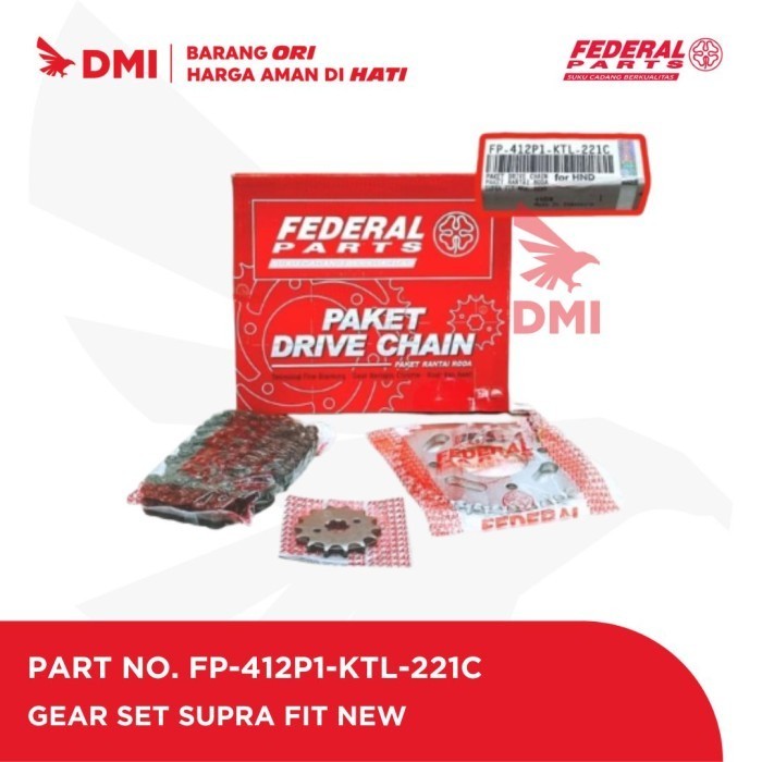 GEAR SET SUPRA FIT NEW MERK FEDERAL FP-412P1-KTL-221C
