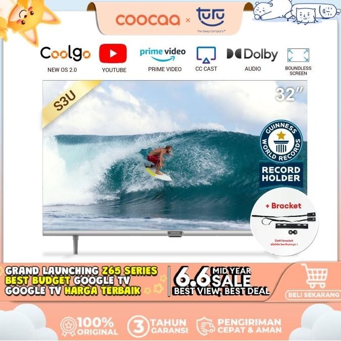 [+ BRACKET] COOCAA 32 inch Digital Smart TV (Model : Coocaa 32S3U)