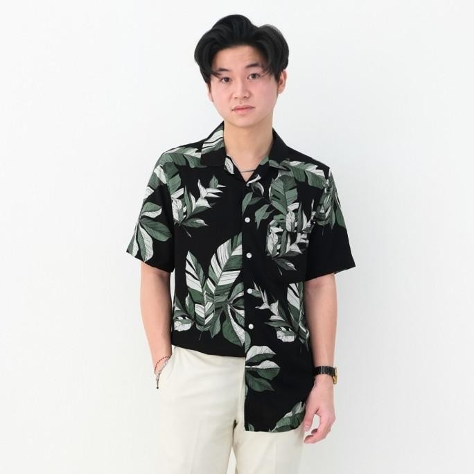 Kemeja Pantai Pria Baju Hawai Rayon Motif Floral