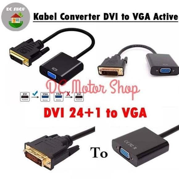 Kabel DVI-D 24+1 to VGA HDTV Converter Monitor Cable DVI TO VGA Active Radeliana Official