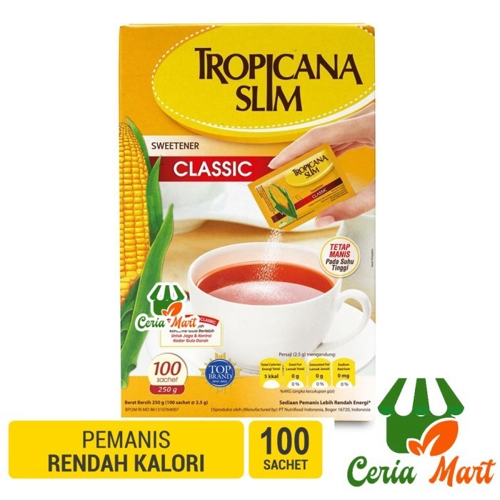 

Pemanis Tanpa Gula Untuk Diabetes Tropicana Slim Classic 100 Sachet - Adelineez