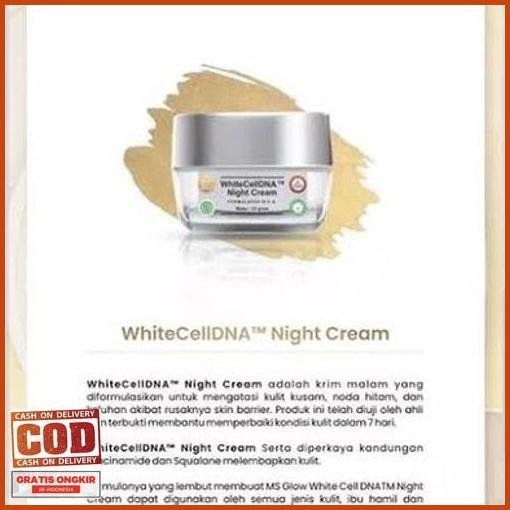 Cod Ms Glow Night Cream White Cell Dna Krim Wajah Qc Pass