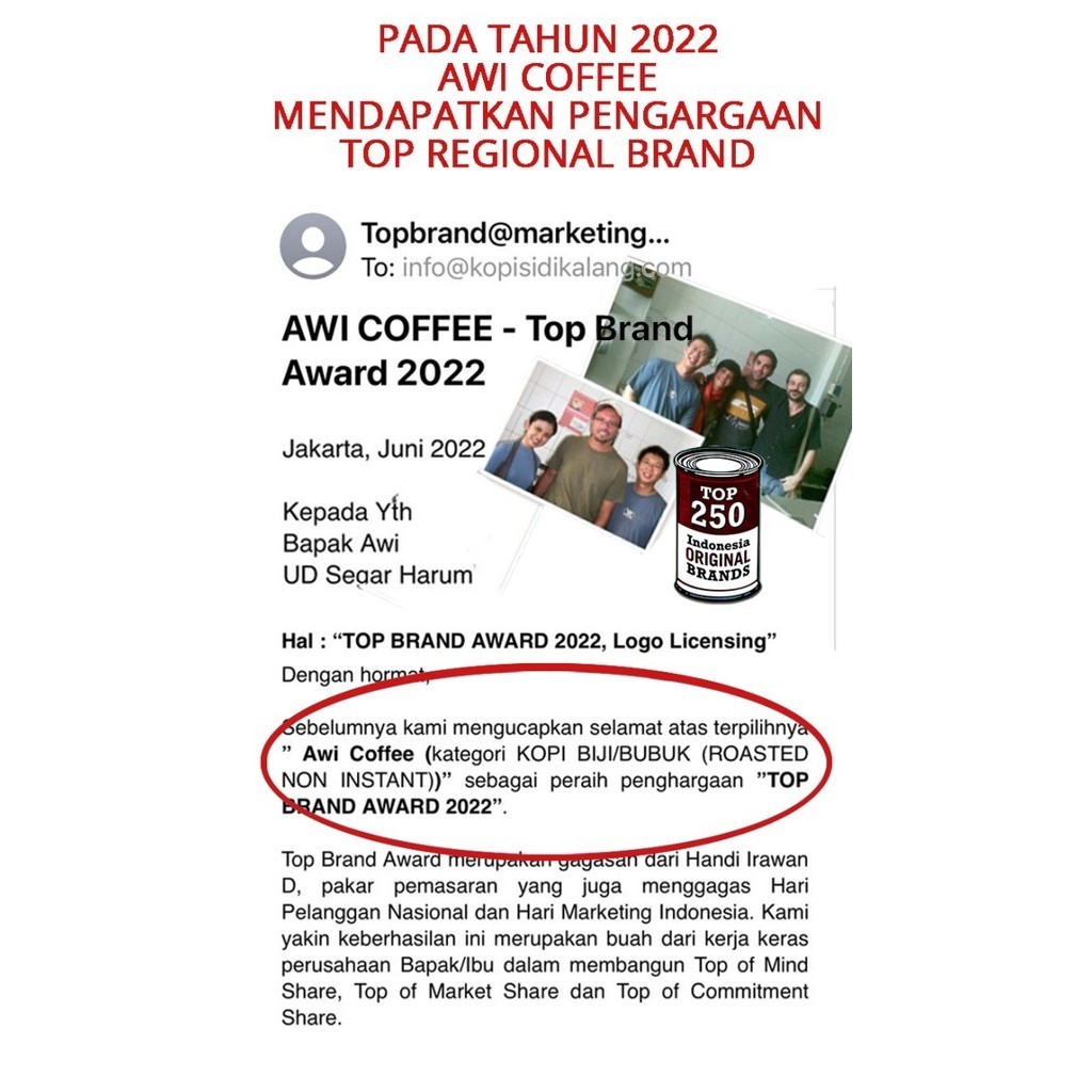 

Awi Coffee King Jantan 250 Gr + Mandheling Bintang 250 Gr Specialty