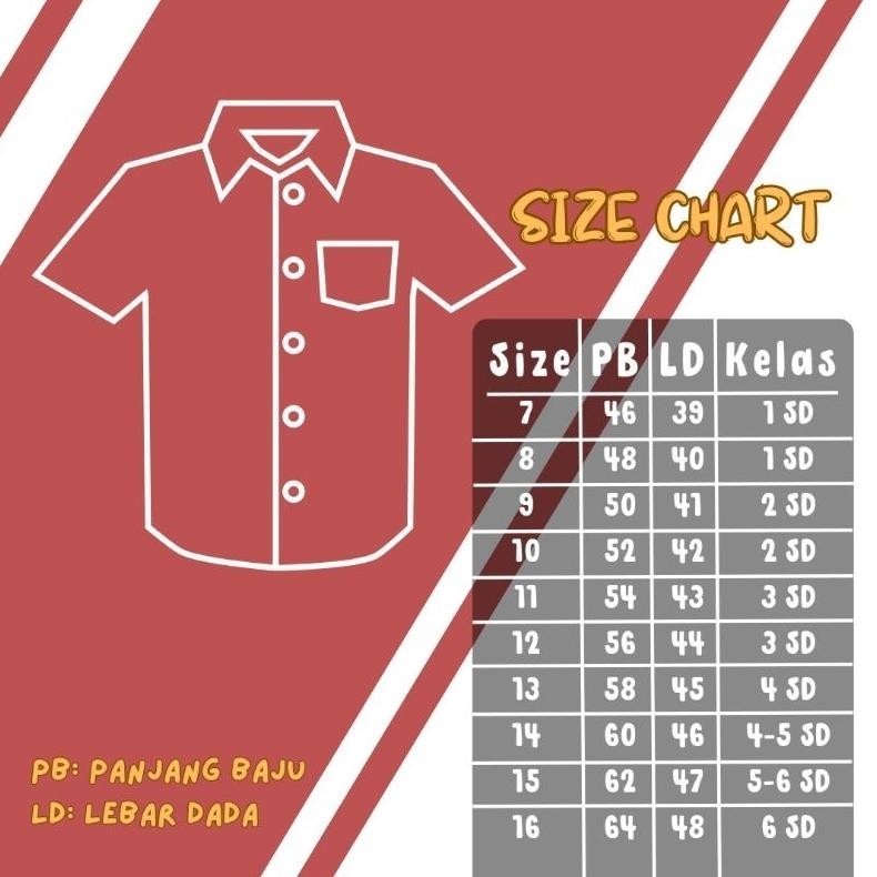 RTY Baju putih seragam SD baju putih panjang SD baju putih pendek SD baju putih seragam logo bendera