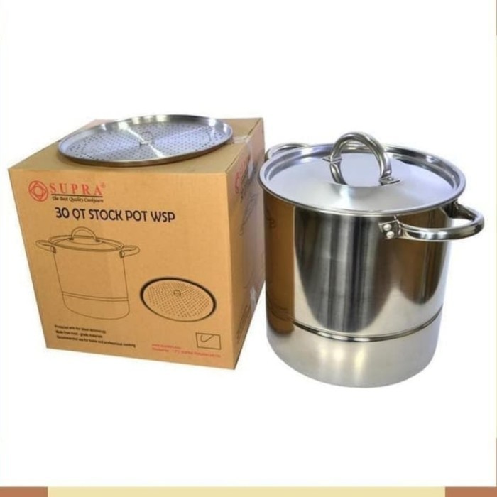 Supra Stok Pot 30Qt + Steamer / Panci Kukus Supra Dengan Tatakan Kukus