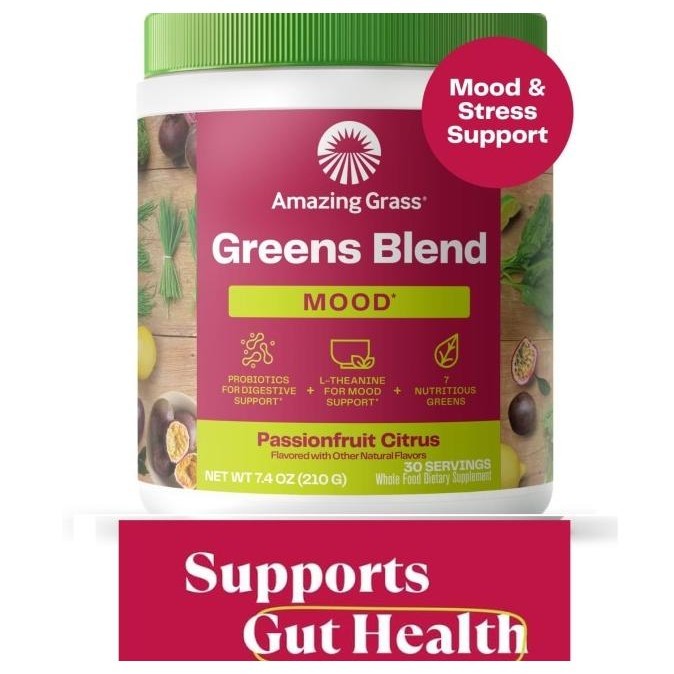 

Amazing Grass Greens Blend Mood Super Greens Powder Stress Gut Relax ___Oasis