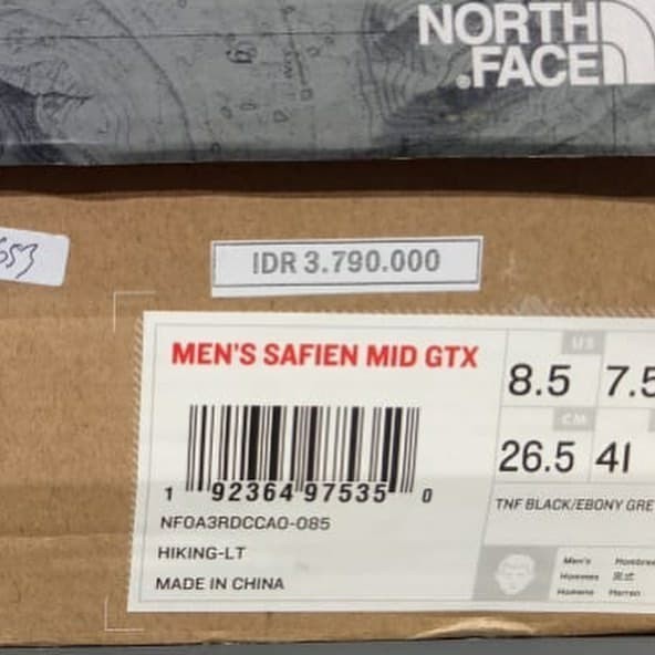 Sepatu Gunung Tnf The North Face Safien Mid Goretex Original Termurah