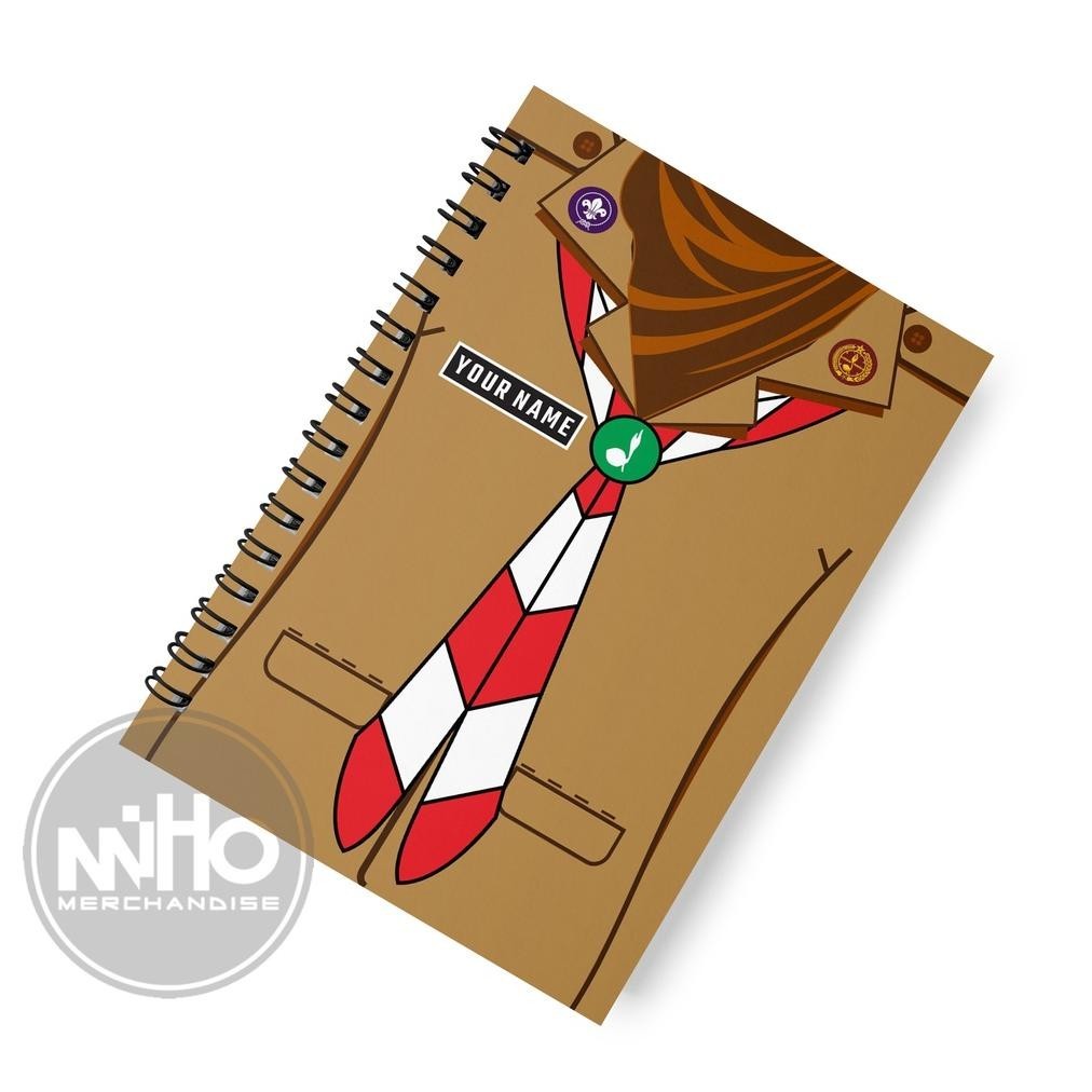 

NOTEBOOK CUSTOM PRAMUKA HIJAB KERTAS HVS / HARDCOVER / 60 LEMBAR / BERGARIS SIAP KIRIM