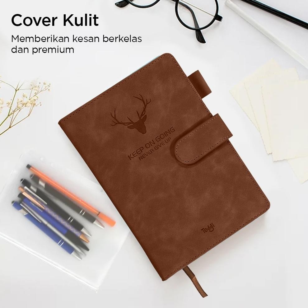 

BUKU CATATAN HARIAN NOTEBOOK COVER KULIT MAGNETIC BUCKLE A5B COD