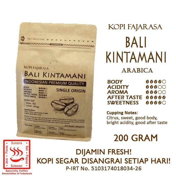 

Ready Kopi Fajarasa Bali Kintamani Biji Kopi Arabica 200 gram