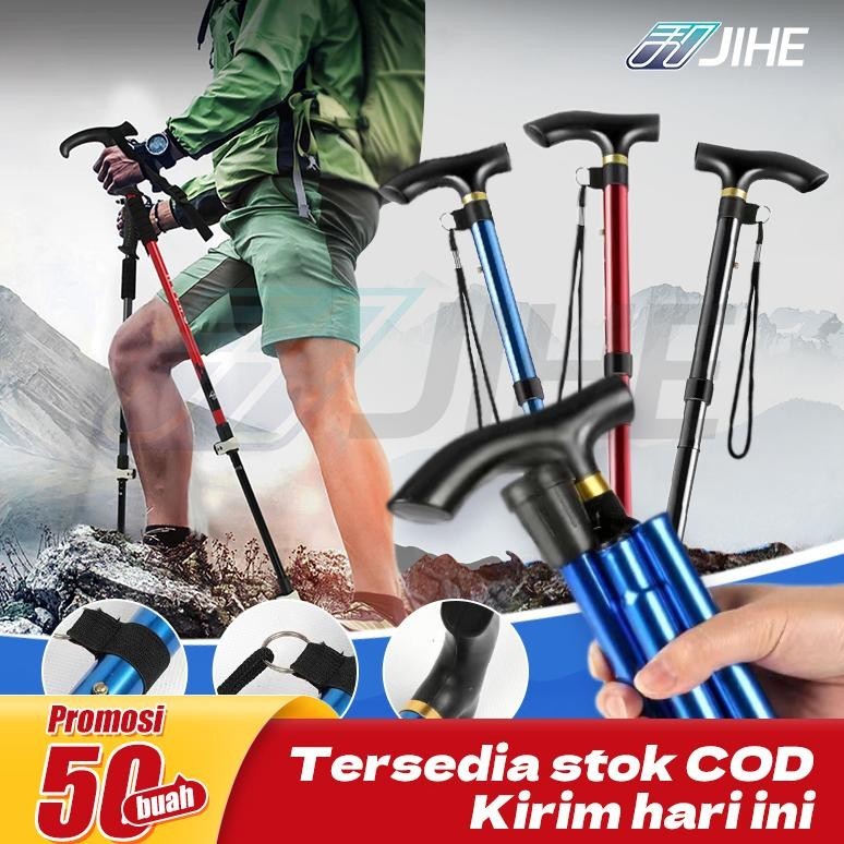 YUI Tracking Pole Eiger Valor Tongkat Gunung Trekking Hiking Alat Camping Tongkat Jalan Lansia Lipat