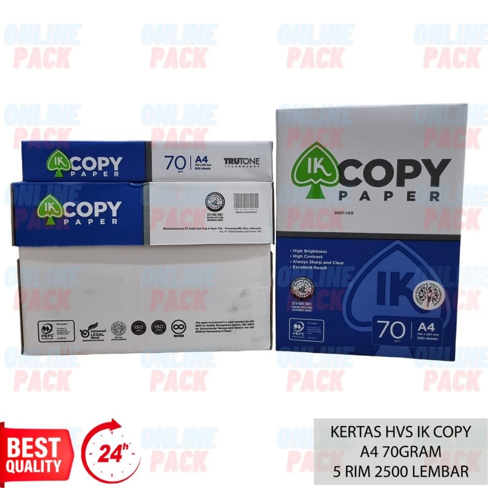 

yl-24 KERTAS HVS IK COPYPAPER COPY PAPER A4 70GR 70 GRAM 1 RIM 500 LEMBAR PRINT PAPER TRUETONE TRUE TONE Terlaris