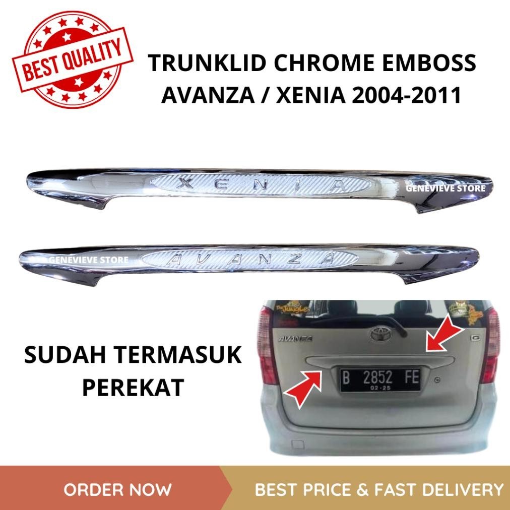 <PROMO> TRUNKLID CHROME EMBOSS AVANZA XENIA LAMA 2004 - 2011 LIST PINTU BAGASI
