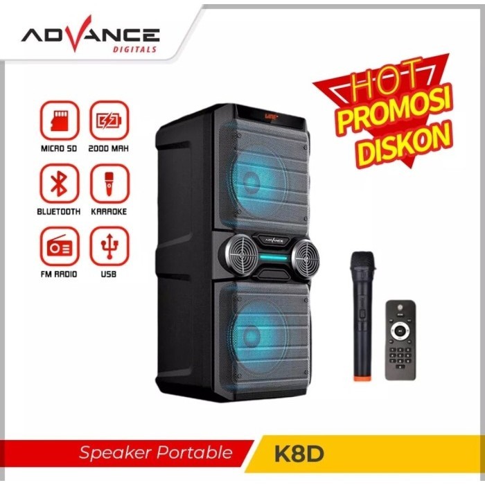 Advance K8D Speaker Meeting Portable Doble Speaker 8 Inch X 2