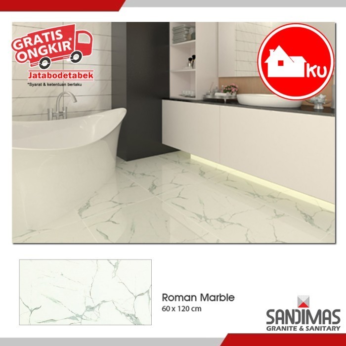 Sandimas Lantai Granite Roman Marble 60X120 1Dus Isi 2Pcs=1,44M2