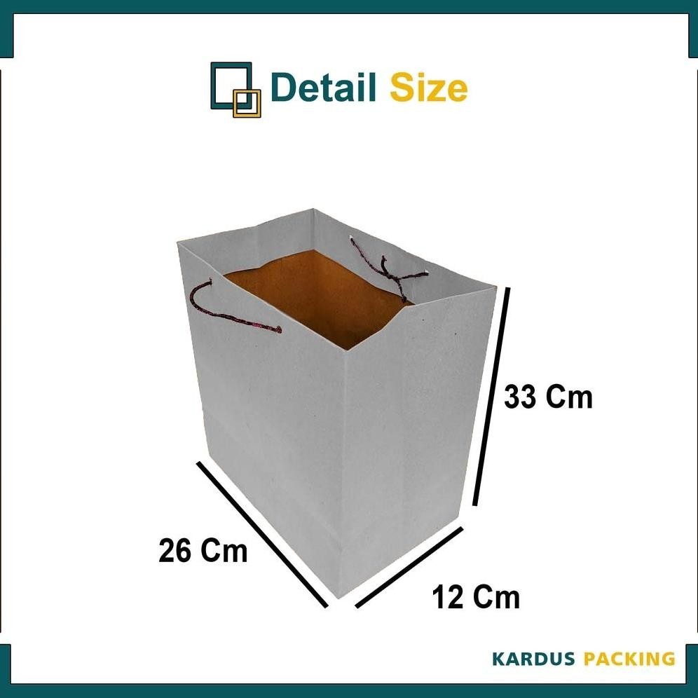 

PAPER BAG 26X12X33 CM (PAKET 12 PCS) / TAS KERTAS / TAS KADO / TAS SOUVENIR ORIGINAL PRODUK