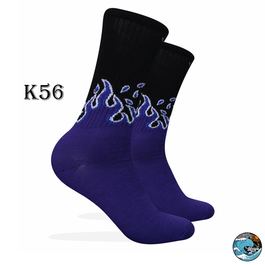 Kaos Kaki Oldschool - Kaos Kaki Skate Api Ungu Indigo Black - Morph.Apparel - K56