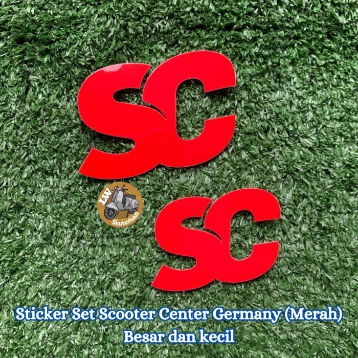 

Sticker Set Scooter Center Germany (Merah) Besar dan Kecil K01