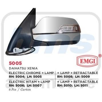 Spion Emgi Daihatsu Xenia 2010-2012 Hitam Elektrik Lampu