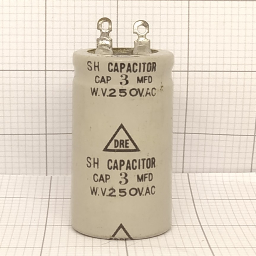 Elco Bulat 3uf 250v AC / Kapasitor Bulat 3uf - 250v DRE / 3-250v DRE