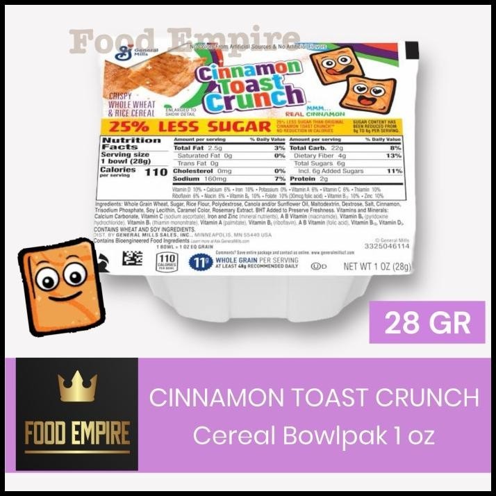 

Cinnamon Toast Crunch Bowlpak 28 Gr | Cereal Usa | 25 % Less Sugar