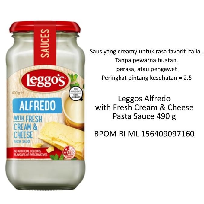 

Leggo's Pasta Sauce Alfredo Cream & Cheese - Saus Pasta 490gr MRS01