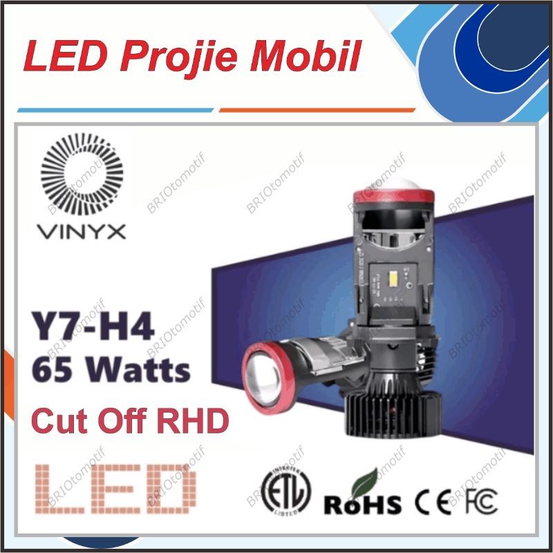 Y7 H4 VINYX MINI PROJIE LENSA LAMPU UTAMA RASA BILED KAKI 4 MOBIL MOTOR 65 WATT ORIGINAL SUPER TERAN