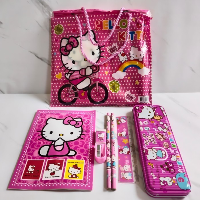 

Super Promo! Set Alat Tulis Anak Sekolah Motif Karakter Kartun Hello Kitty Tas Anak Sale