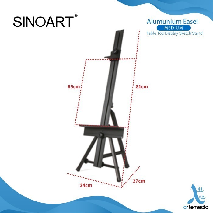 

Easel Lukis Sinoart Medium Aluminium Table Top Display Sketch Stand K01