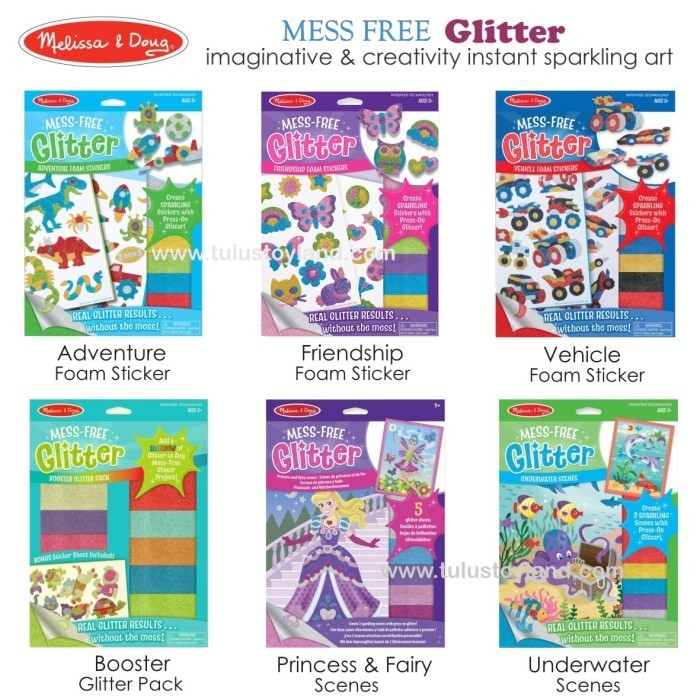 

Melissa & Doug Mess Free Glitter Foam Sticker warna Scenes Gliter Spon